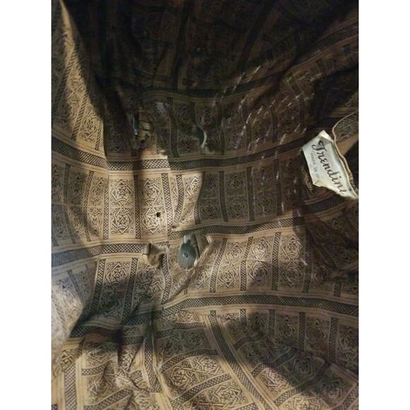 Vintage 1950's Tan Wicker Basket Purse‎ Handbag Weaved Clam Shape Black Handles - Picture 6 of 16